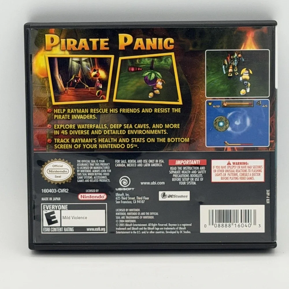 Vintage Rayman DS Nintendo DS Case & Game Ubisoft 2005 ESRB E Rayman 3D